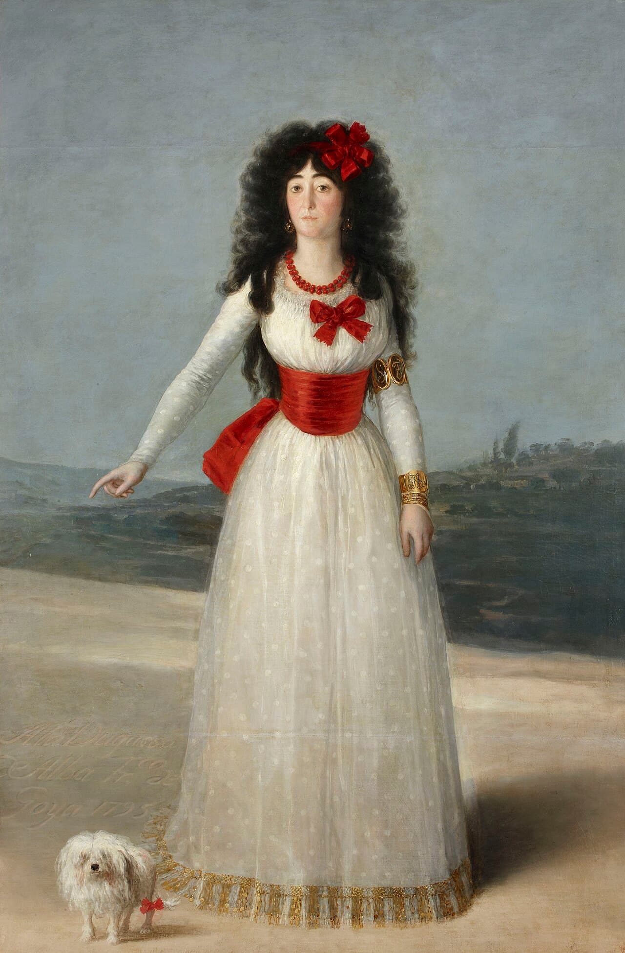 The White Duchess, painted by Francisco de Goya in 1795, featuring the Duchess of Alba and her Bichon[6]